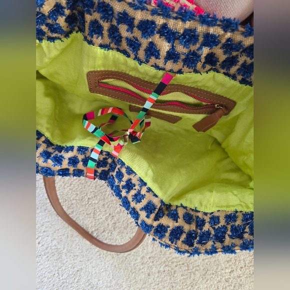 Miss Albright Anthropologie Womens Large Colorful Pink Tote Bag - Picture 5 of 8